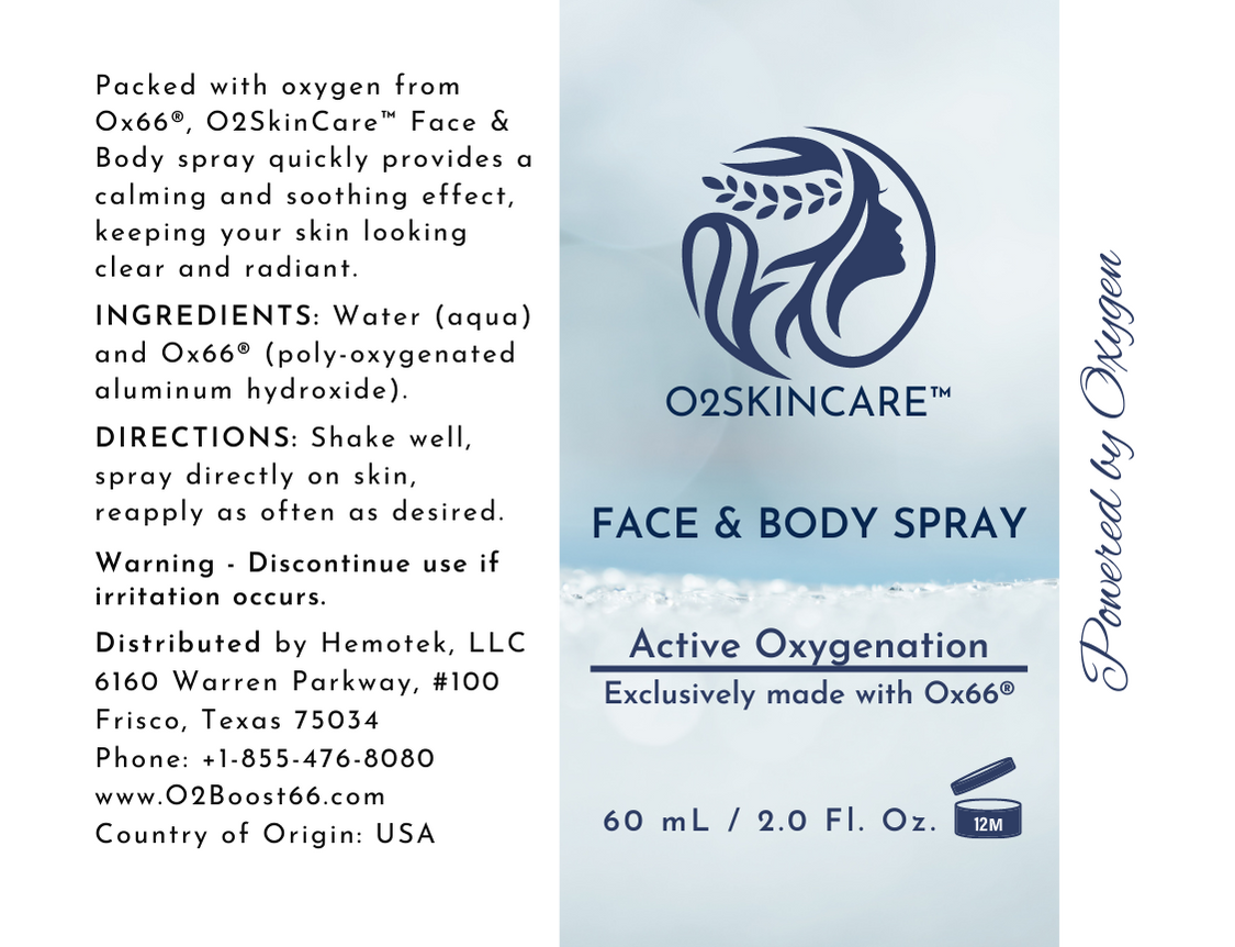 Spray visage et corps O2Skincare™