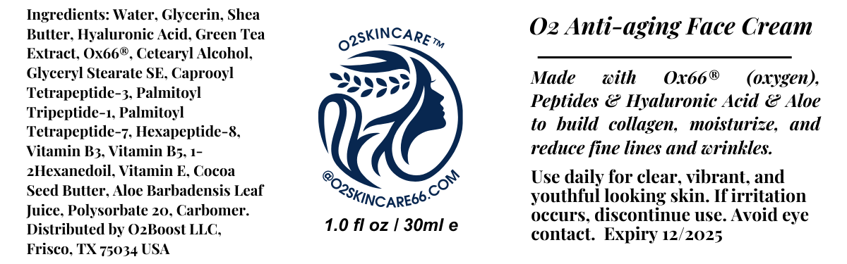 O2Skincare™ Anti-Aging / Bio-Repair, airless pump, 30 ml